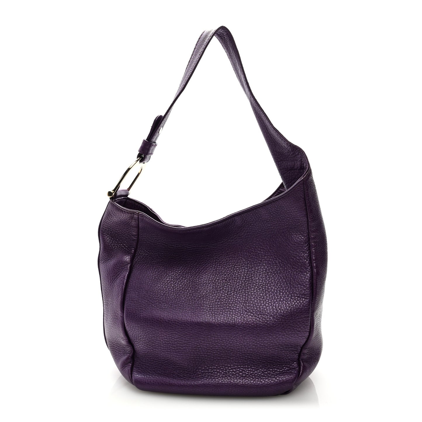 Pebbled Calfskin Shoulder Bag Purple