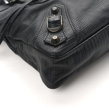 Balenciaga Calfskin Lizard Embossed Classic Hardware First Black 10 of 12