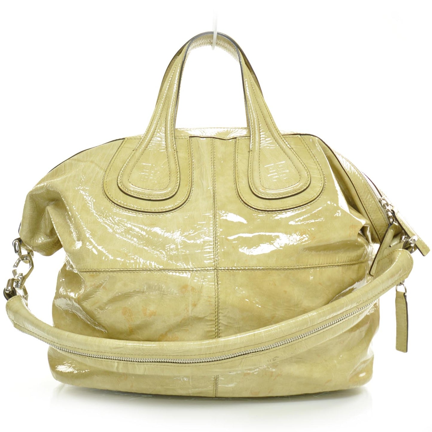 Crinkled Patent Calfskin Nightingale Beige