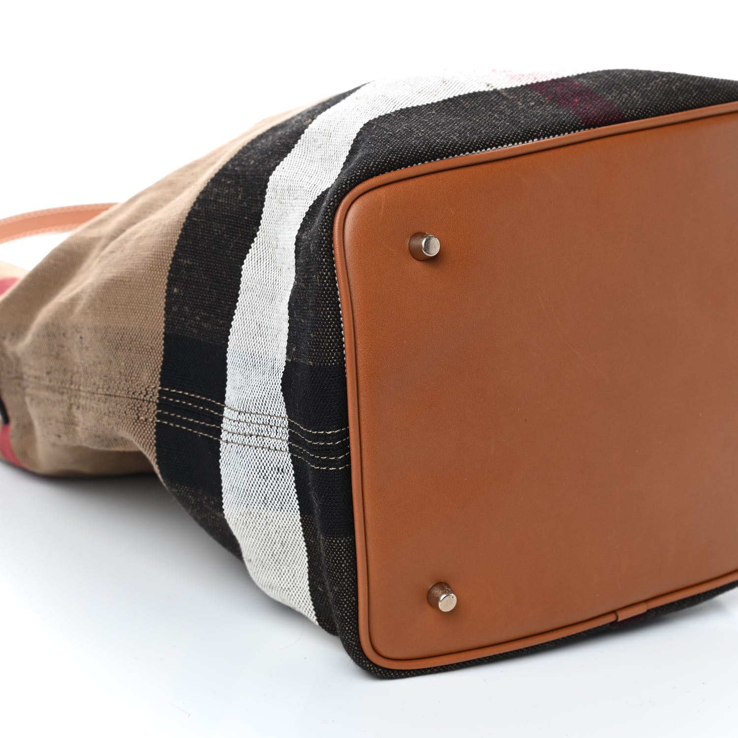 Burberry Canvas Mega Check Medium Ashby Hobo Saddle Brown 9 of 12