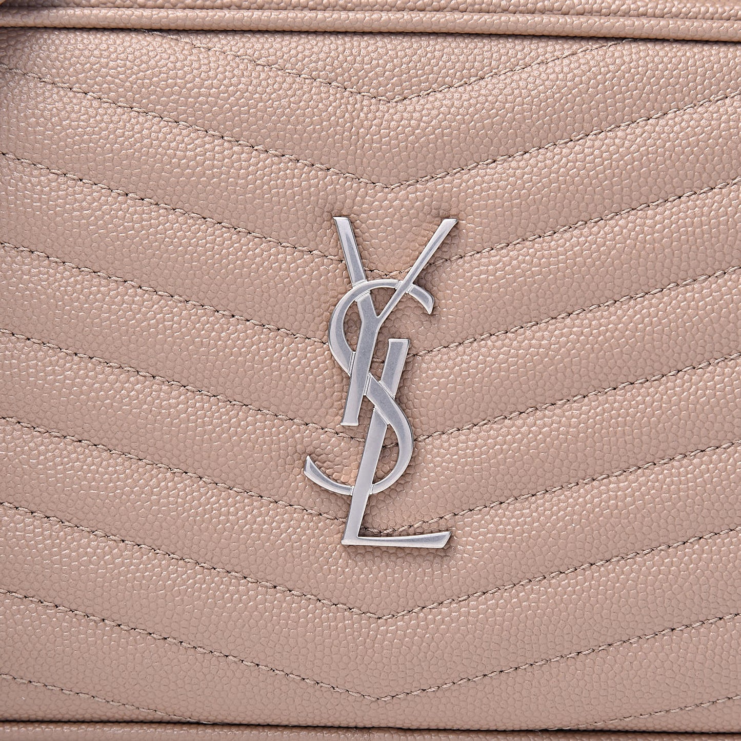 Grain De Poudre Matelasse Monogram Mini Lou Camera Bag Dark Beige
