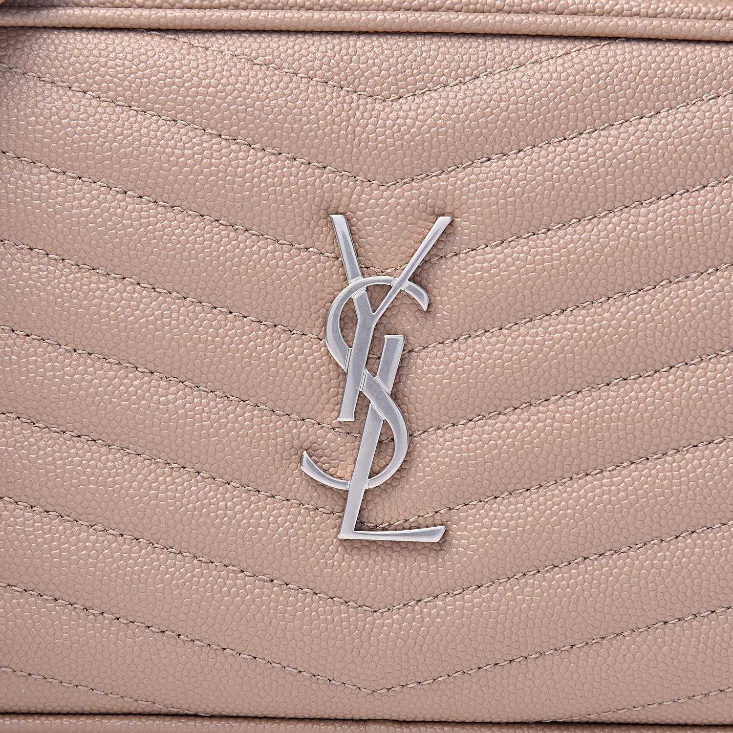 Saint Laurent Grain De Poudre Matelasse Monogram Mini Lou Camera Bag Dark Beige 10 of 11