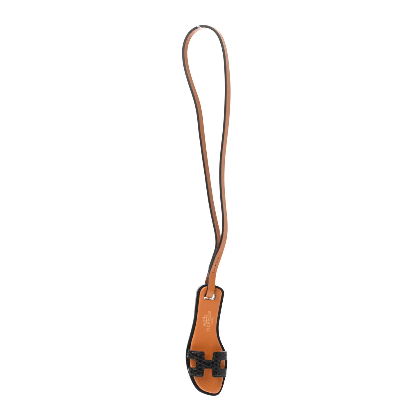 Lizard Butler Calfskin Hunter Oran Nano Bag Charm Black