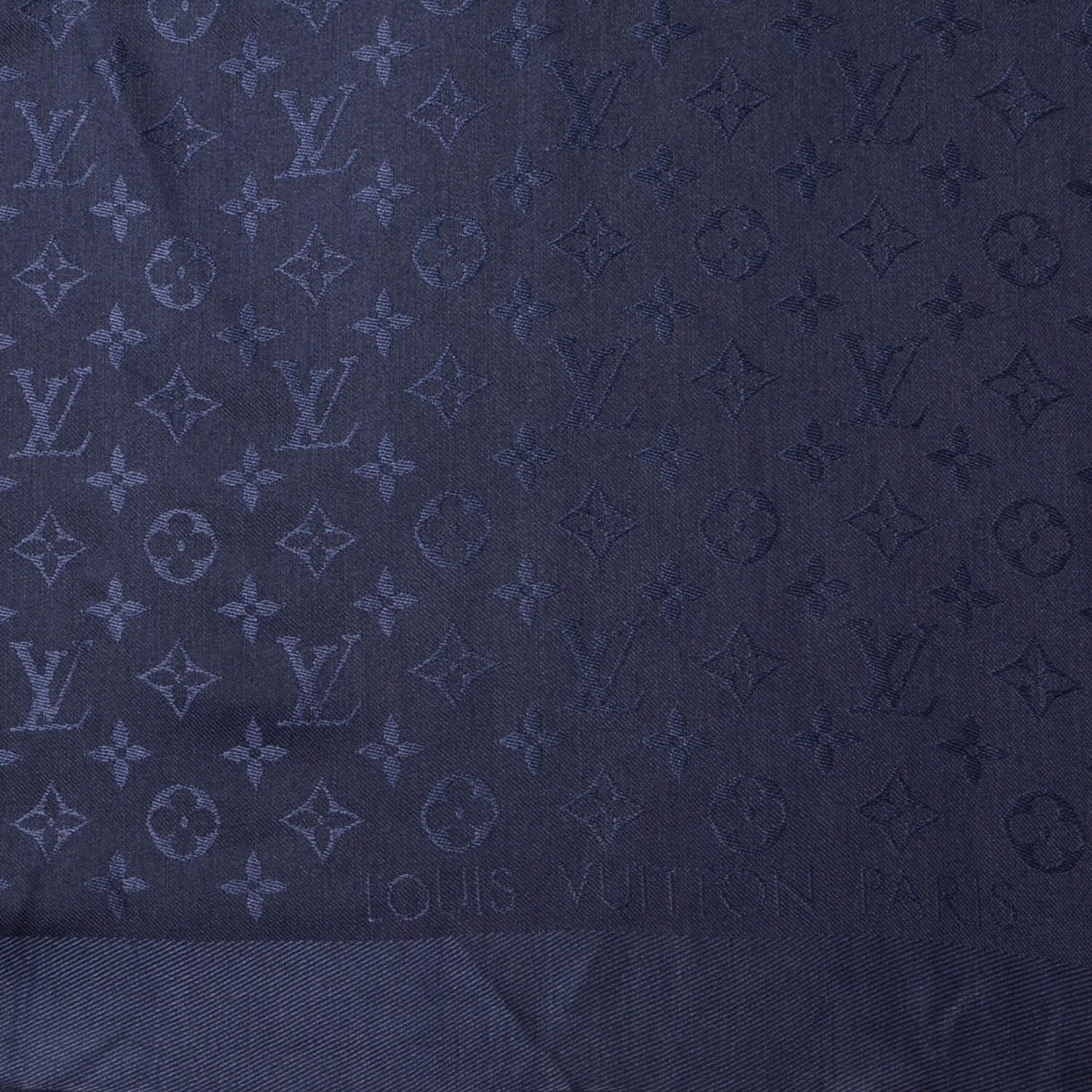 Louis Vuitton Wool Silk Monogram Shawl Blue Nuit 4 of 5