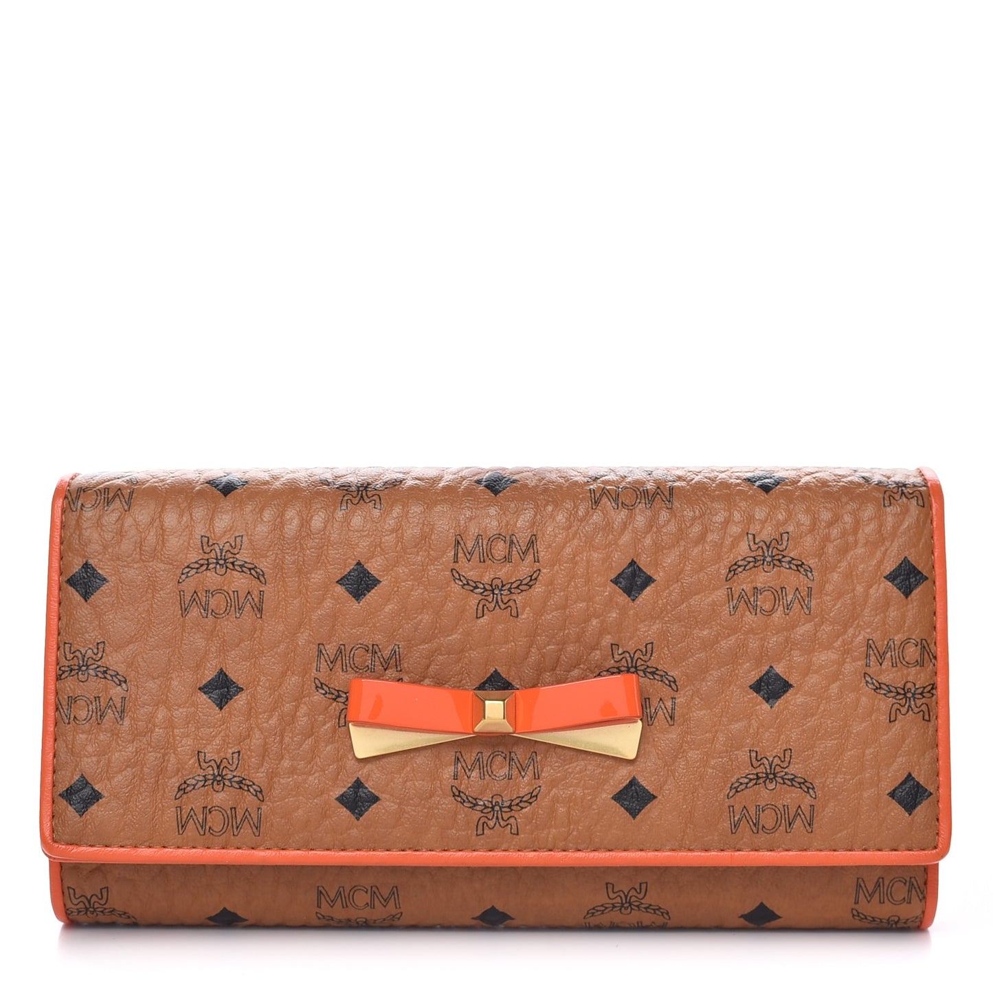 Visetos Mina Long Trifold Wallet Cognac