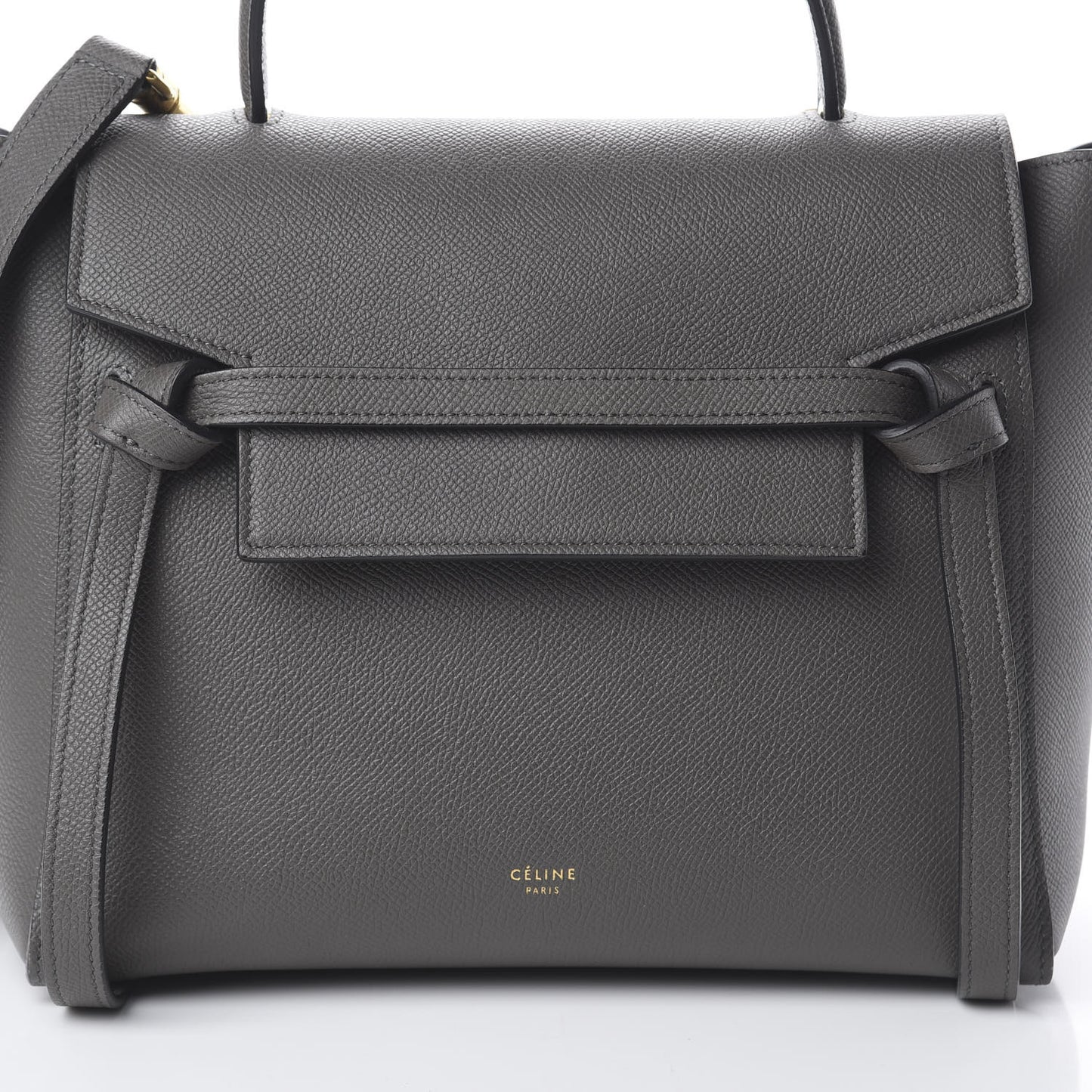 Grained Calfskin Micro Belt Bag Grey