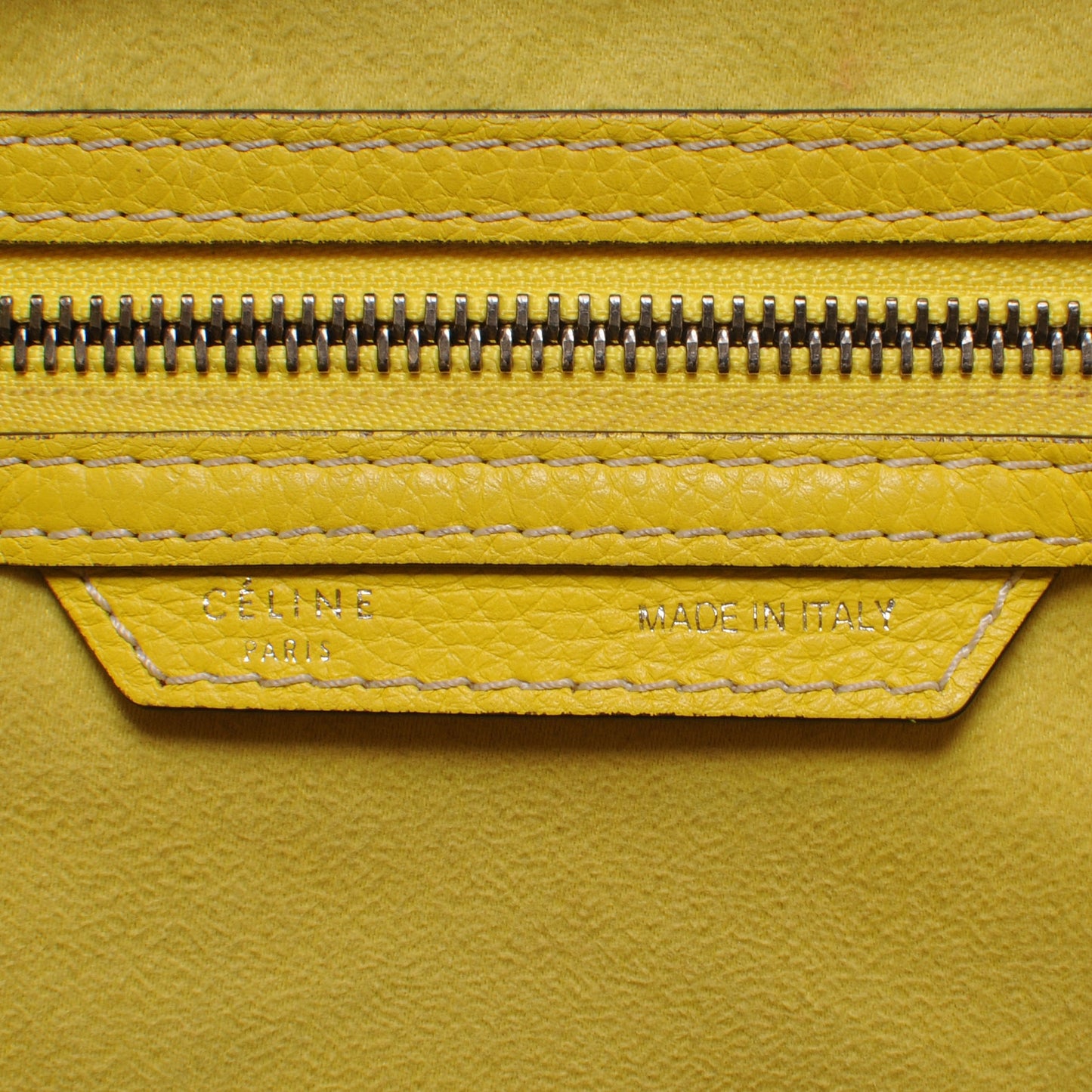 Drummed Calfskin Mini Luggage Citron