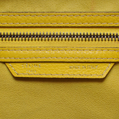 Celine Drummed Calfskin Mini Luggage Citron 9 of 10
