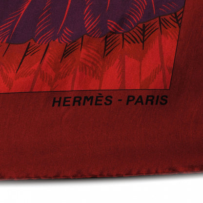 Hermes Silk Dip Dye Brazil II Shawl GM 140 Rubis Rouge Capucine 5 of 6