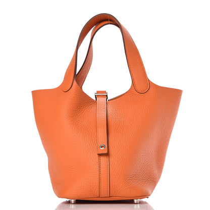 Hermes Taurillon Clemence Picotin Lock 18 PM Orange 1 of 7