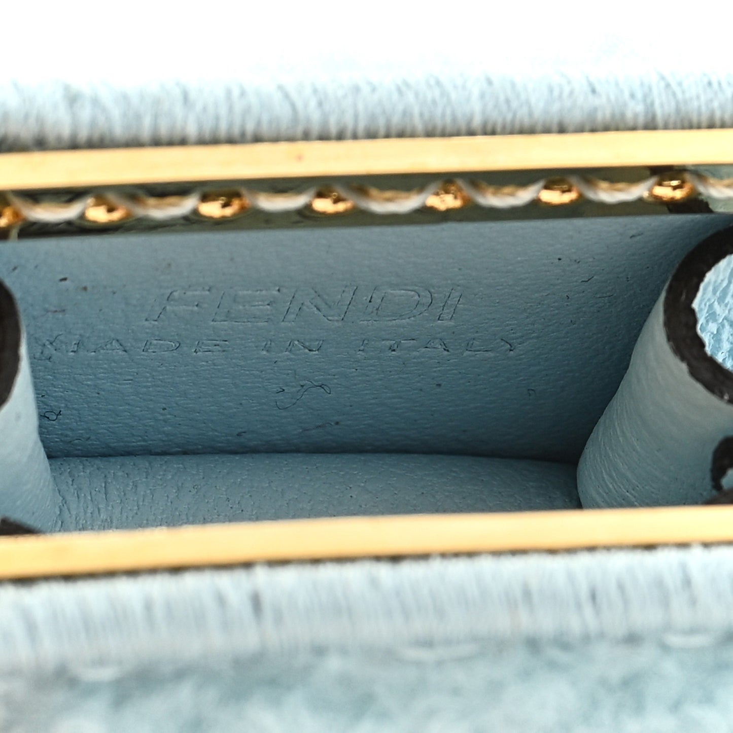 Sheepskin Fendiroma Peekaboo Key Case Powder Sugar