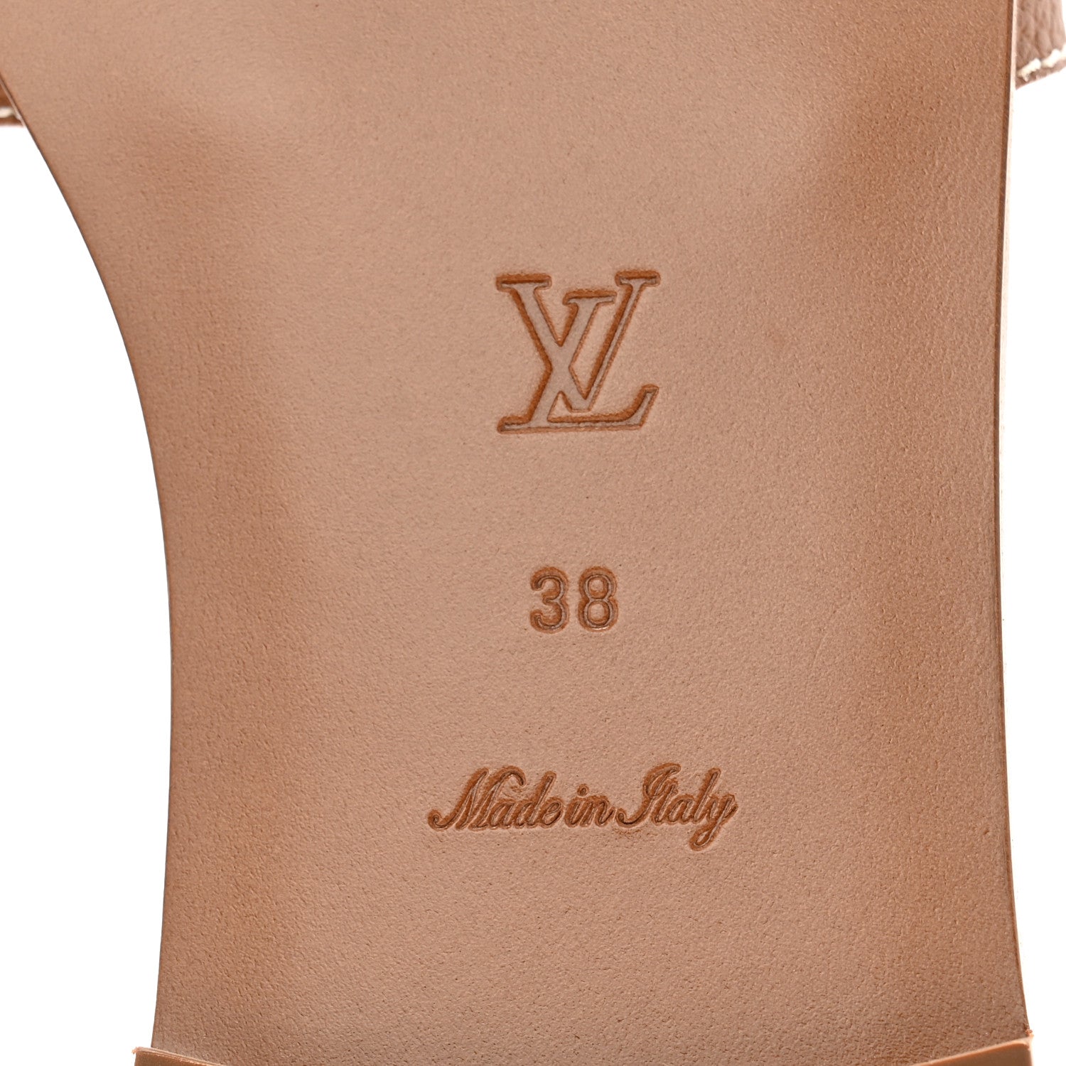 Louis Vuitton Calfskin Lock It Flat Mule 38 Cognac 7 of 9