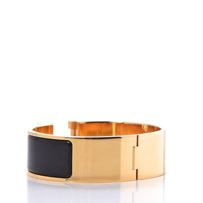 Hermes Enamel Wide Clic Clac H Bracelet GM Black 3 of 6