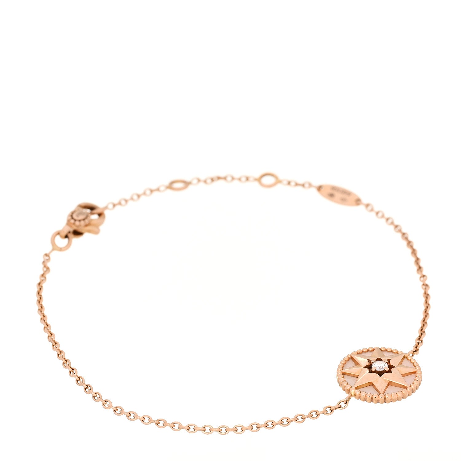 Christian Dior 18K Rose Gold Diamond Pink Opal Rose Des Vents Bracelet 1 of 7