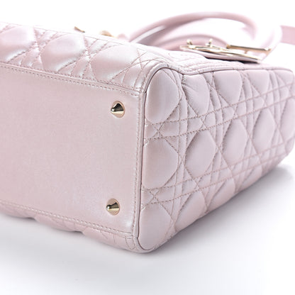 Christian Dior Pearly Lambskin Cannage Medium Lady Dior Lotus 7 of 7