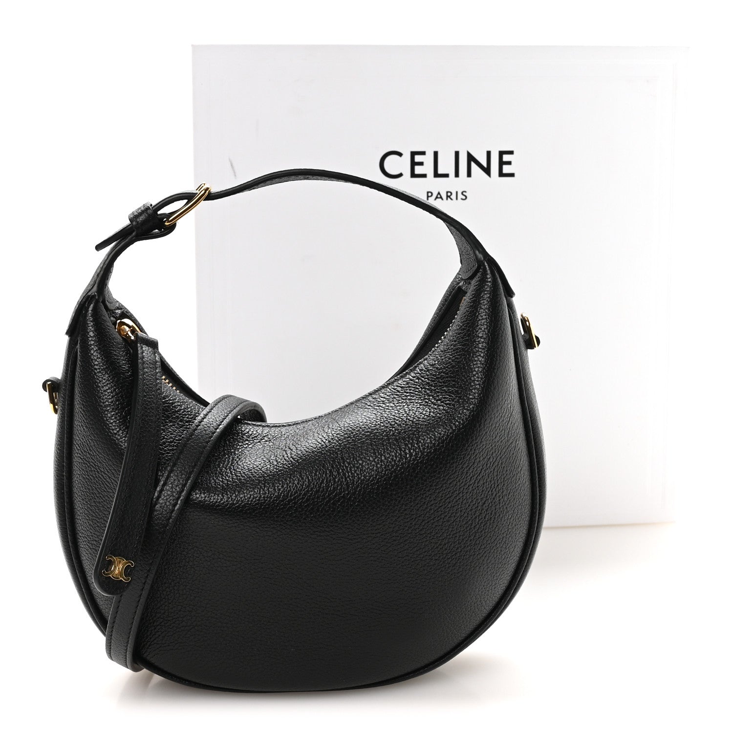 Celine Supple Grained Calfskin Teen Lulu Shoulder Bag Black 12 of 12