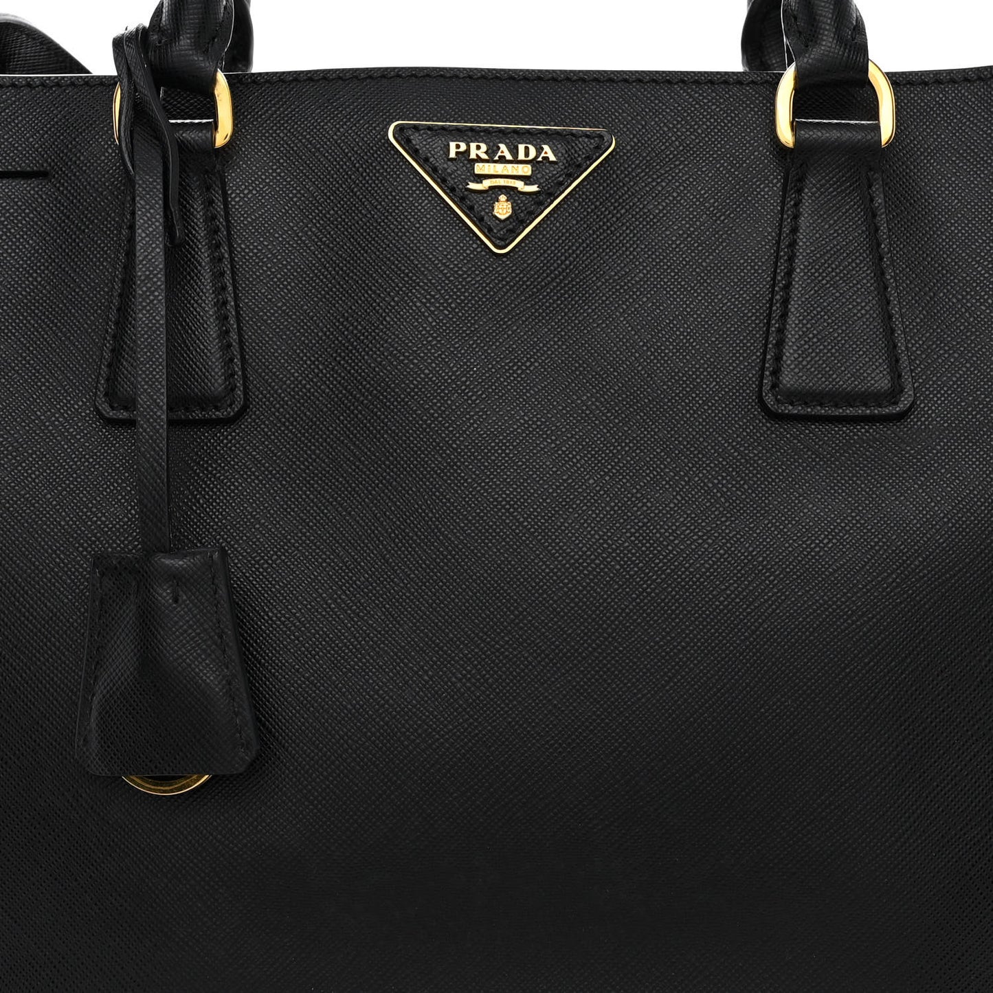 Saffiano Medium Galleria Double Zip Tote Black