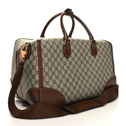 Gucci GG Supreme Monogram Azalea Calfskin Retro Interlocking G Duffle Bag Beige Ebony Brown Sugar 2 of 11