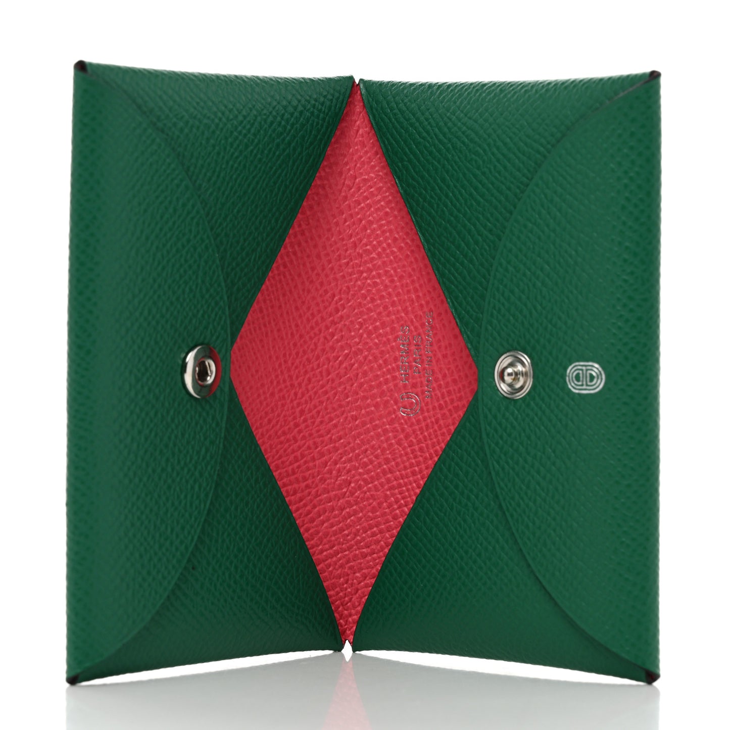 Epsom Horseshoe Calvi Card Case Vert Vertigo Rose Azalee