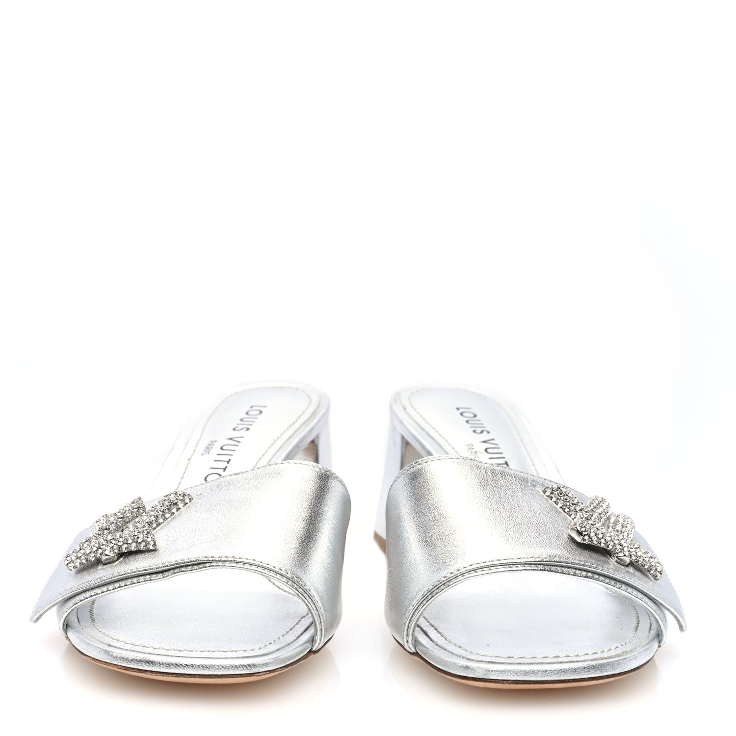 Louis Vuitton Metallic Calfskin Shake Platform Sandal 37.5 Silver 2 of 7