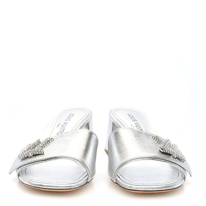 Louis Vuitton Metallic Calfskin Shake Platform Sandal 37.5 Silver 2 of 7