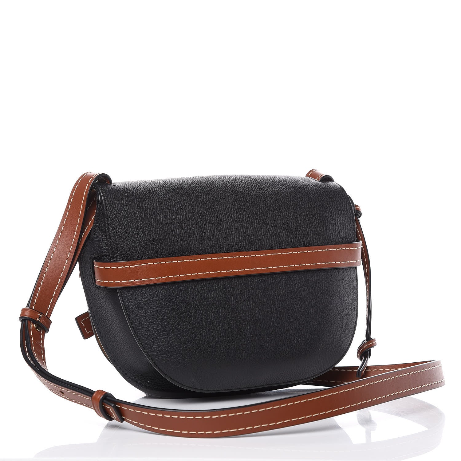 Loewe Grained Calfskin Small Gate Crossbody Bag Pecan Black 3 of 11