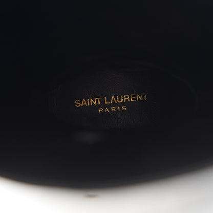 Saint Laurent Patent Striped Knee High Boots 38.5 Black White 8 of 9