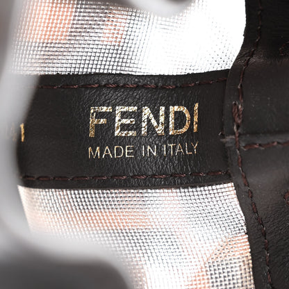 Fendi Mesh Vitello Grace F is Fendi FF 1974 Mini Mon Tresor Bucket Bag Marrone Black Ebano 6 of 13