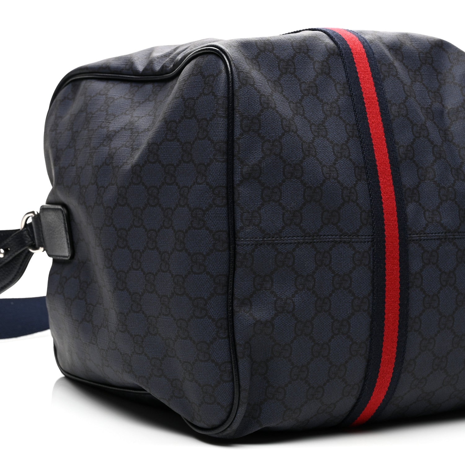 Gucci GG Monogram Medium Web Duffle Bag Dark Blue 8 of 9
