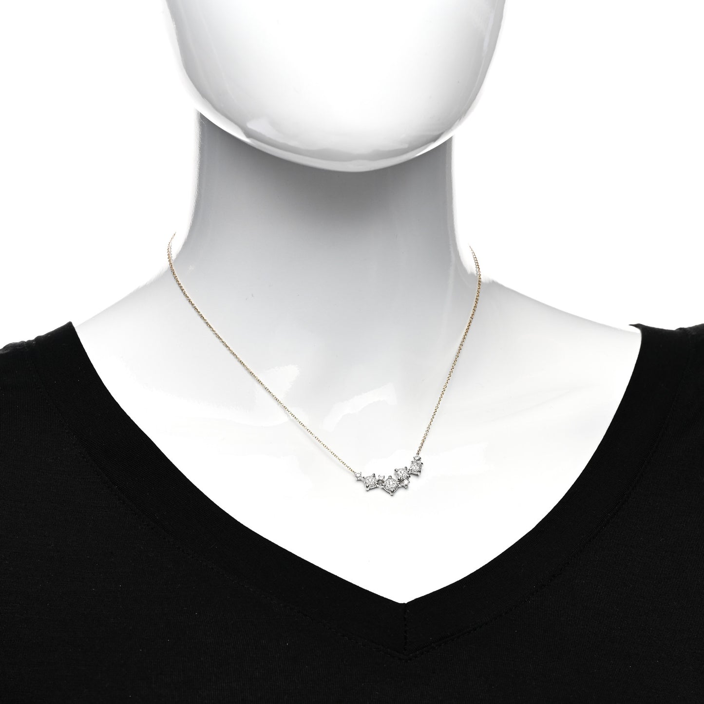 18K Yellow White Gold Diamond Precious Chatelaine Necklace