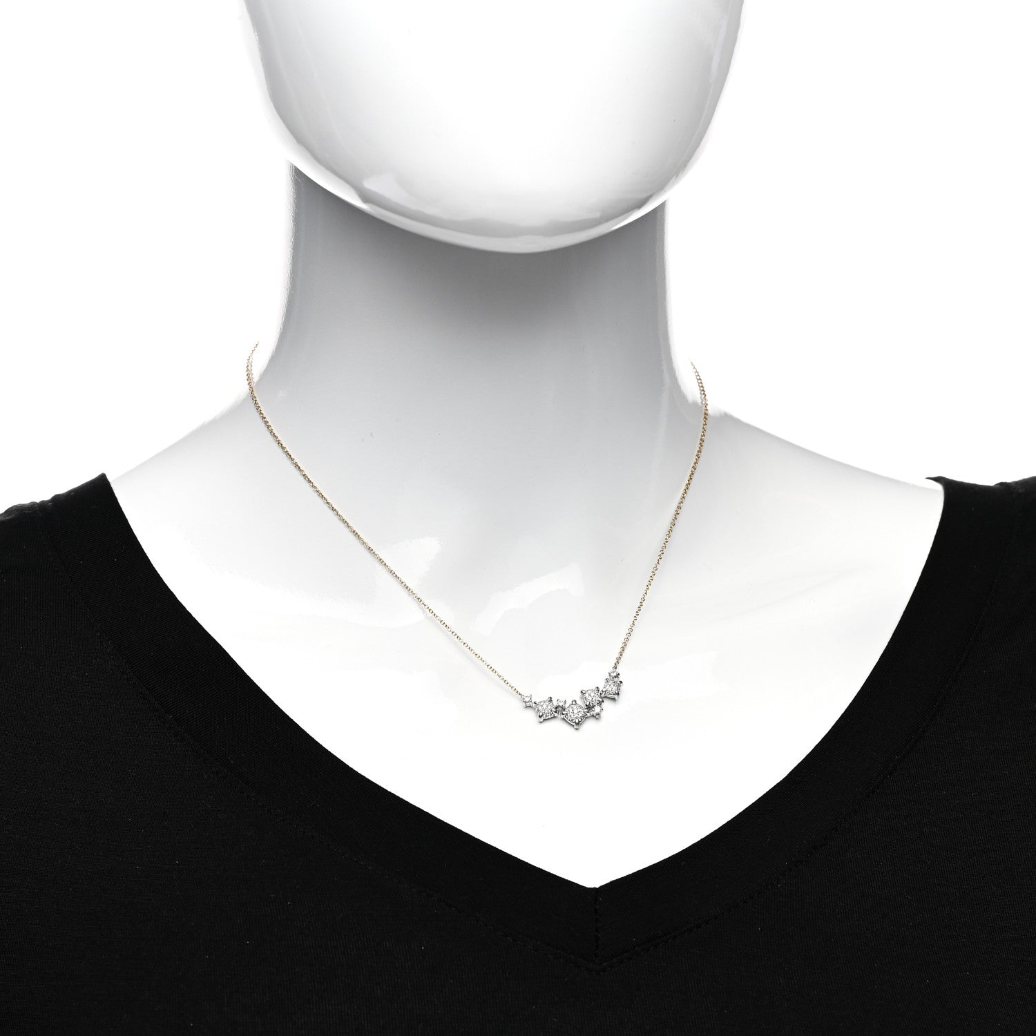 David Yurman 18K Yellow White Gold Diamond Precious Chatelaine Necklace 2 of 5