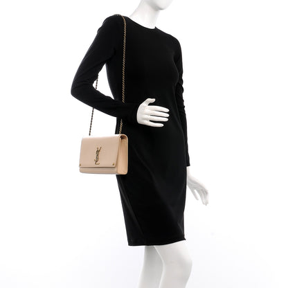 Saint Laurent Smooth Calfskin Medium Braided Monogram Kate Satchel Nude Powder 2 of 7