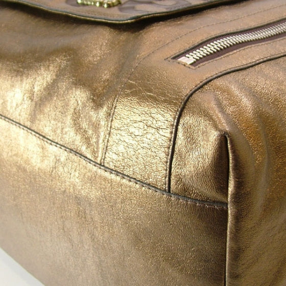 Leather Logo XL Shopper Tote Bronze