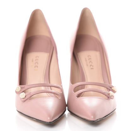 Gucci Malaga Kid Double Strap Pumps 37.5 Carmine Rose 2 of 11