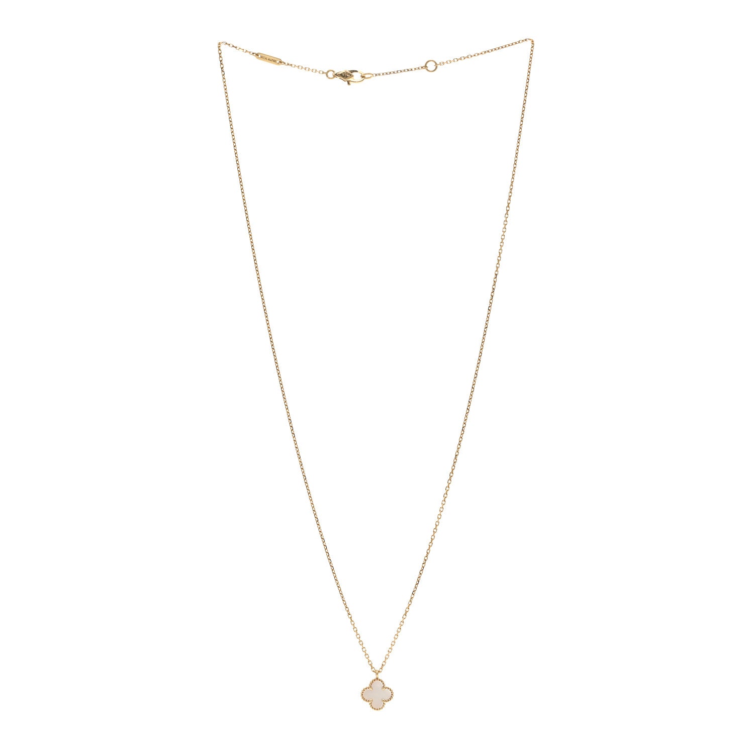 Van Cleef & Arpels VAN CLEEF & ARPELS 18K Yellow Gold Mother of Pearl Sweet Alhambra Pendant Necklace 3 of 5