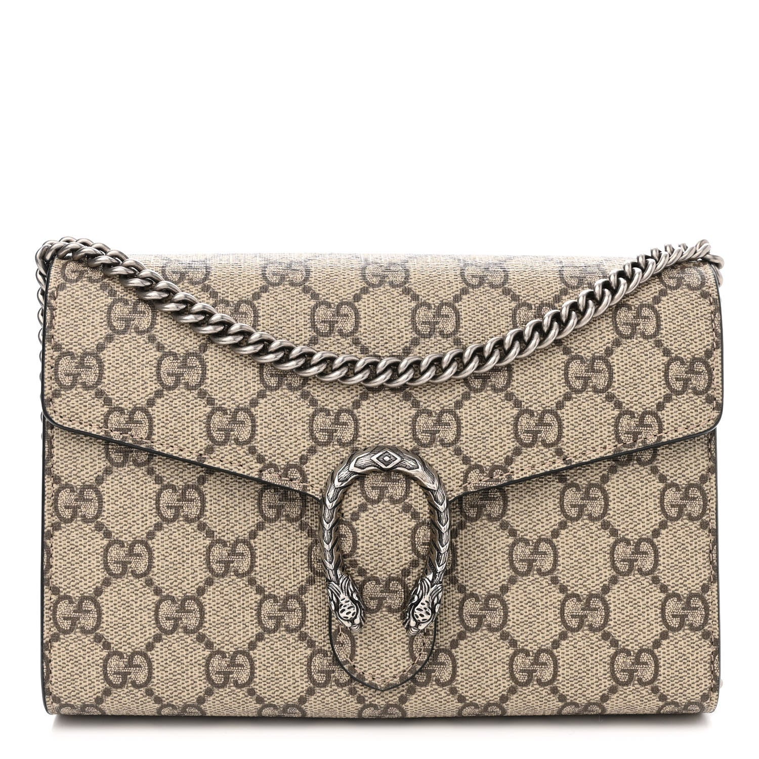 Gucci GG Supreme Monogram Mini Dionysus Chain Wallet Beige Black 1 of 11
