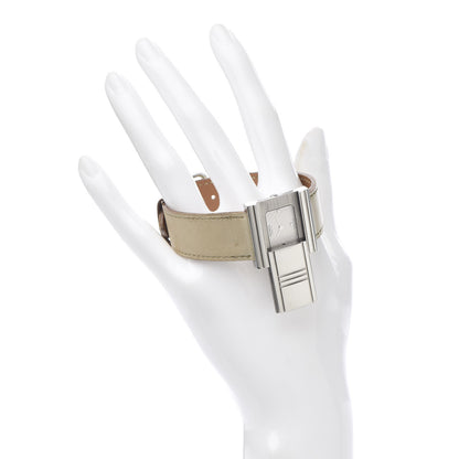 Hermes Stainless Steel Leather 26mm Glissade Quartz Watch Beige 2 of 6