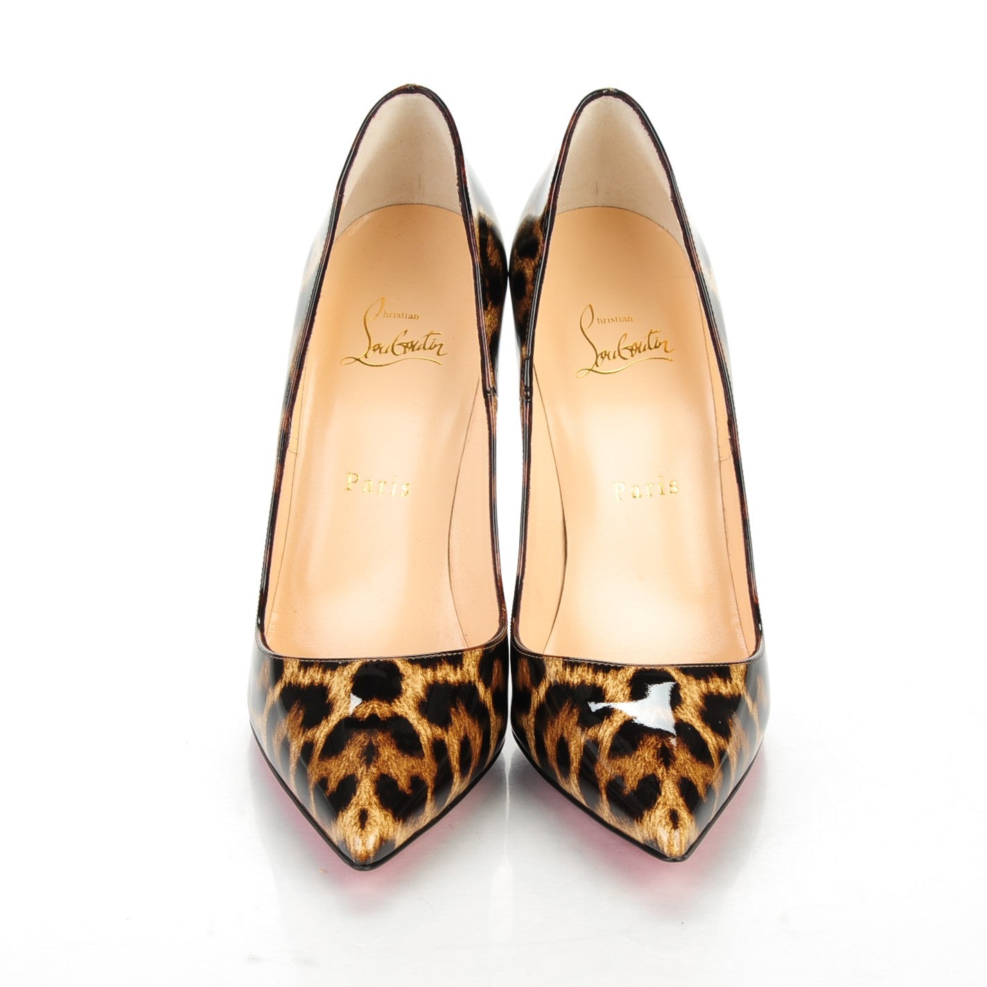Christian Louboutin Patent Leopardino So Kate 120 Pumps 39 Brown