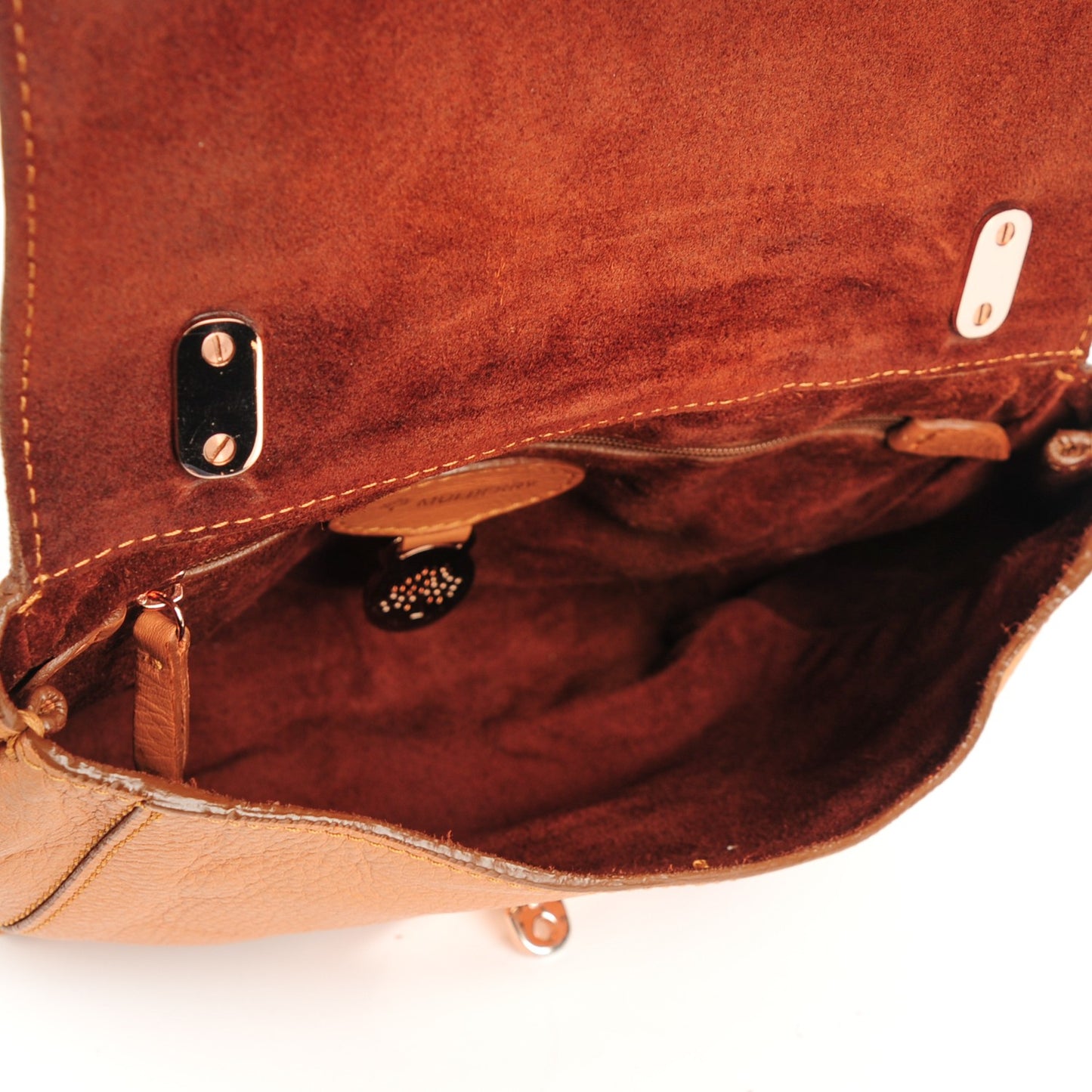 Glossy Goatskin Small Lily Flap Apricot