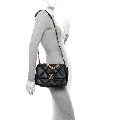 Chanel Lambskin Quilted Medium Chanel 19 Flap Black 2 of 11