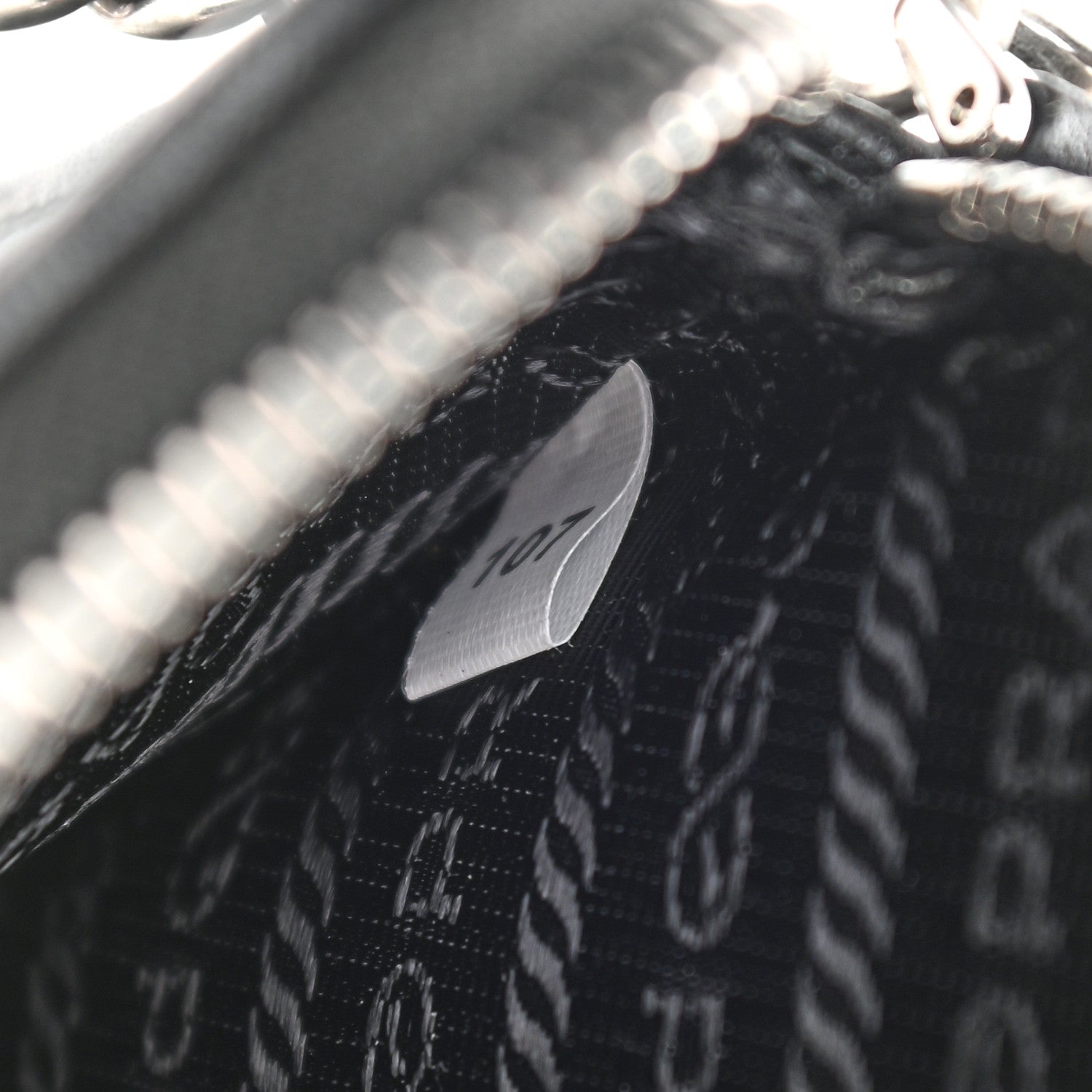 Prada Nappa Impunture Diagramme Mini Double Zip Chain Crossbody Bag Black 8 of 12