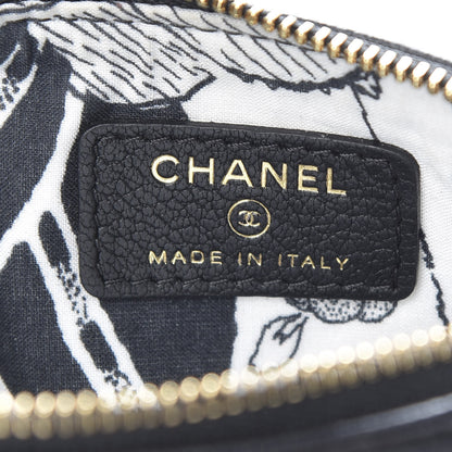 Chanel Goatskin Small CC Clover Cosmetic Case Black 6 of 9