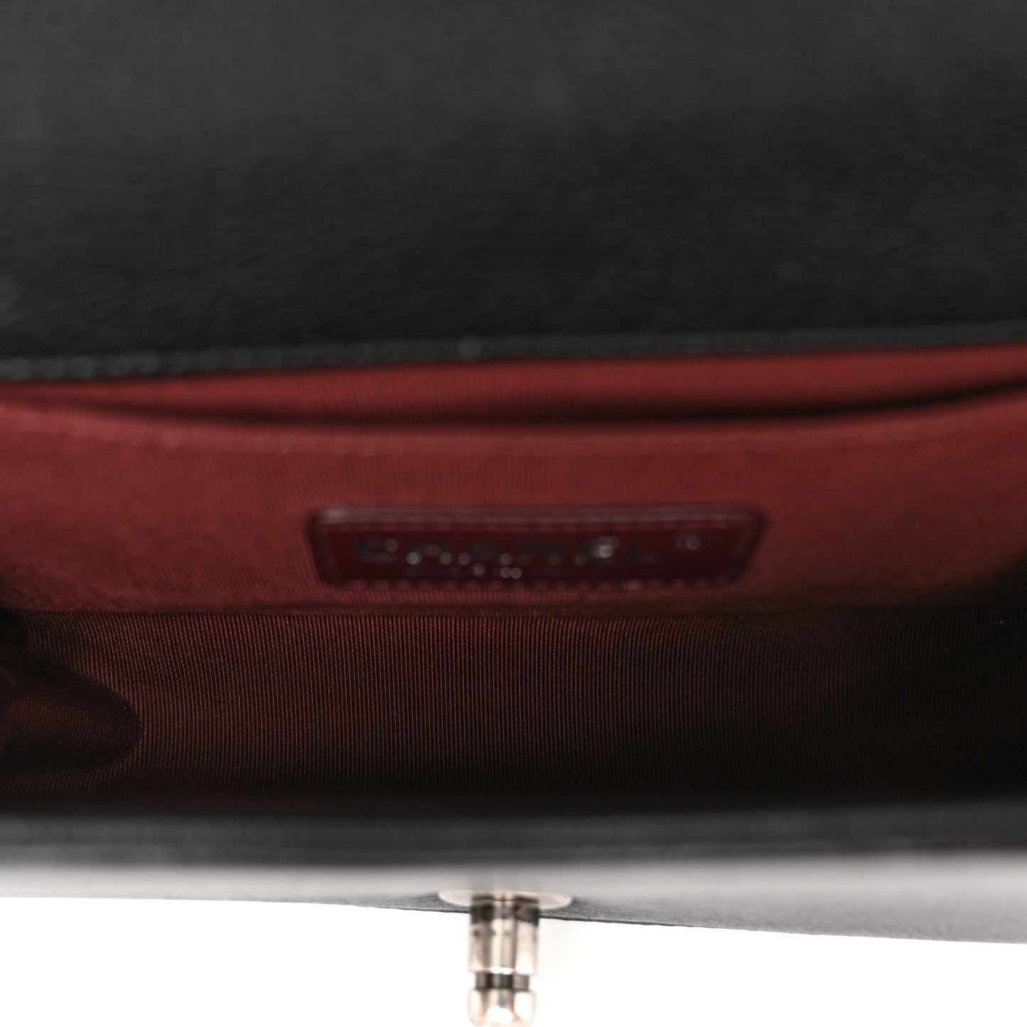Goatskin Quilted Patent Small Duo Boy Flap Black
