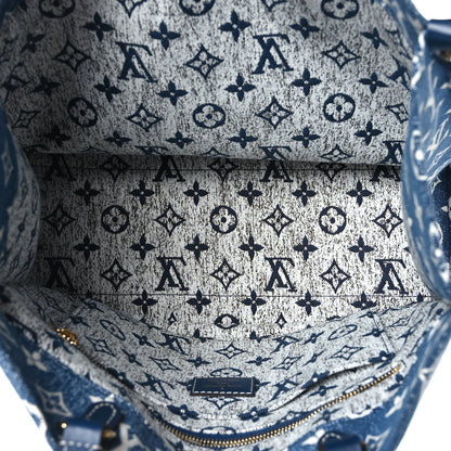 Louis Vuitton Monogram Jacquard Denim Onthego MM Bleu 5 of 8