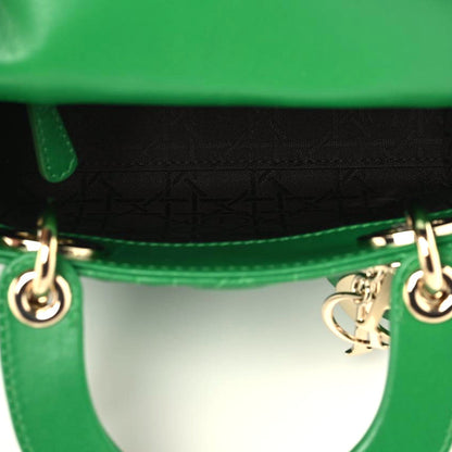 Christian Dior Lambskin Cannage Mini Lady Dior Bright Green 7 of 9