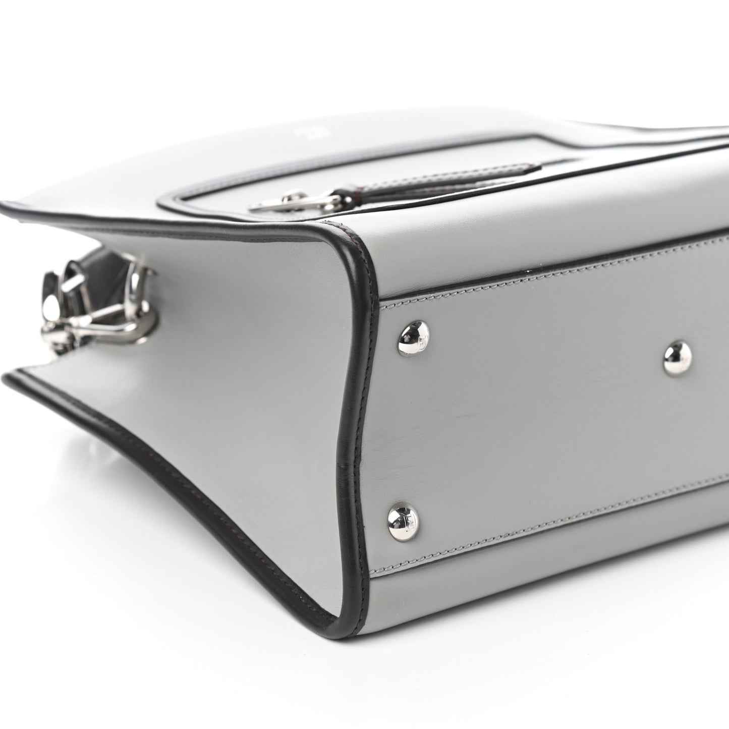 Vitello Century Opaco F is Fendi Bi-Color Small Runaway Satchel Ghiaccio Ebano