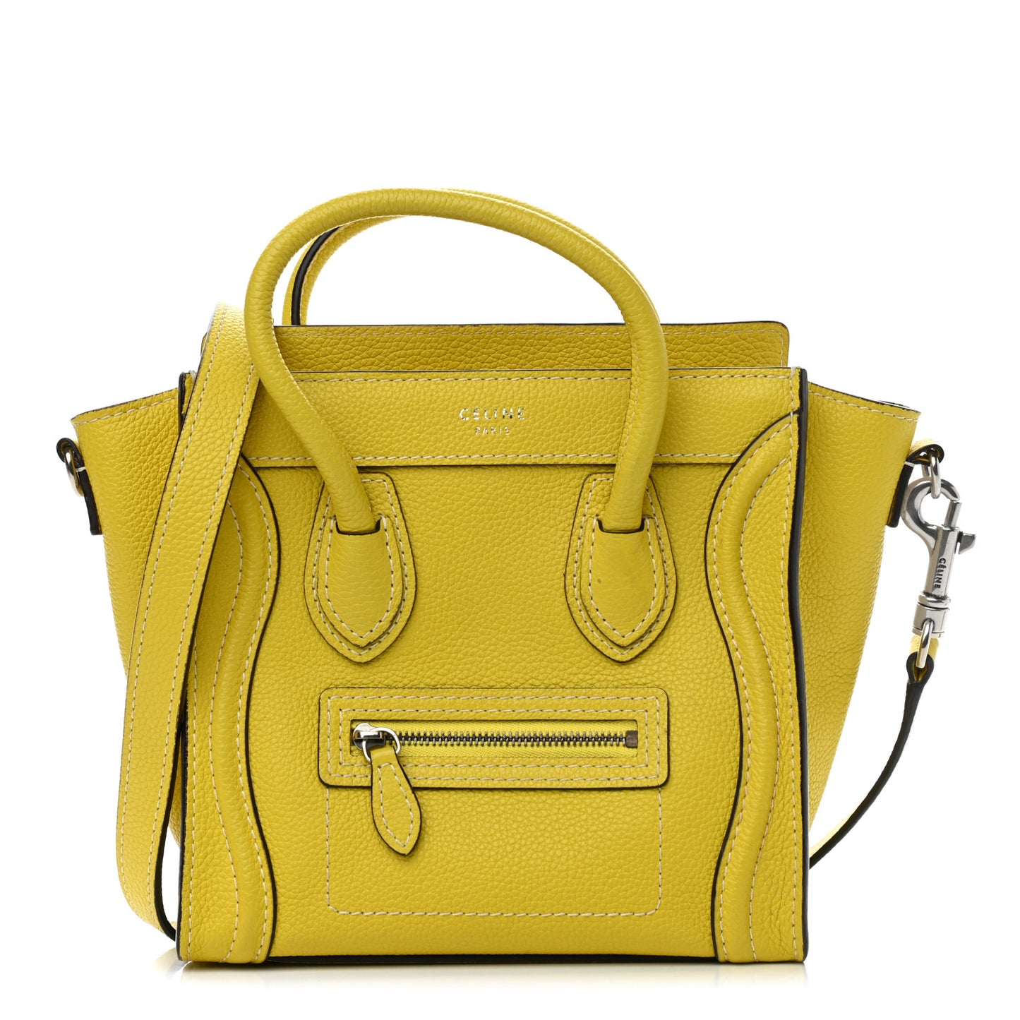Drummed Calfskin Nano Luggage Citron
