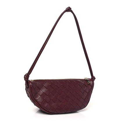 Bottega Veneta Nappa Intrecciato Half Moon Pouch On Strap Barolo 3 of 10