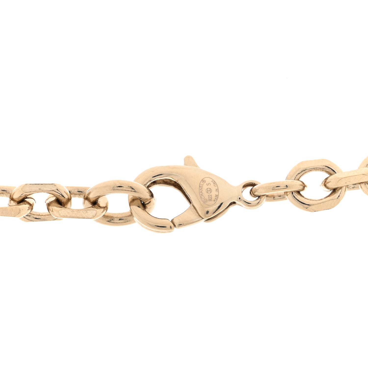 Chanel Metal Pearl Perfume Bottle CC Locket Necklace Gold 4 of 5