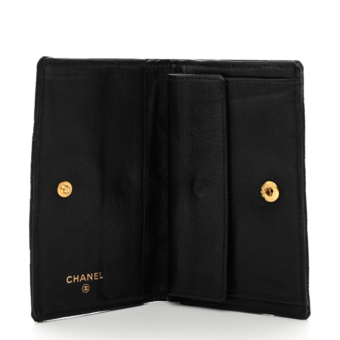 Satin Stitched Flap Card Holder Black